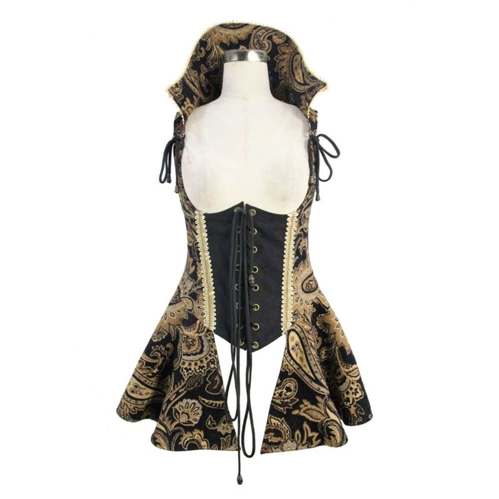 Women's Pirate Vest Corset Lace Up Front Costume